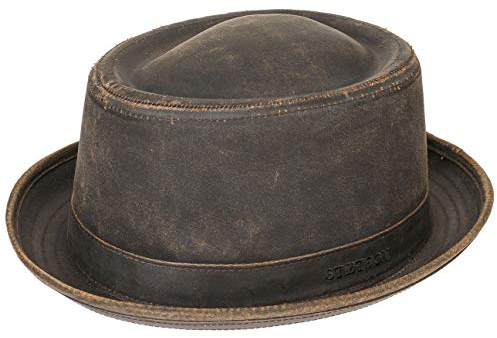 Stetson Pork Pie Hut Odenton Damen/Herren - Porkpie aus Baumwolle - Fedora Wasserabweisend & Sonnenschutz - Herrenhut Sommer/Winter - Musikerhut braun L (58-59 cm)
