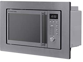 Russell Hobbs Digital Built In Microwave 20 Litre 800W Stainless Steel Integrated with 8 Auto Cook Settings, Defrost Function, Clock & Timer RHBM2001