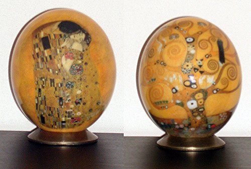 UOVA DI STRUZZO DECORATE con motivo Klimt- Kiss & Life tree