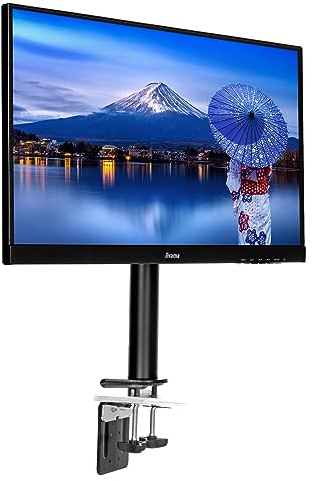 iiyama DS1001C-B1 Einzel-Monitorarm | Einzel-Monitorhalterung, Tischklemme oder Tischdurchführung, für Displays bis 32 Zoll und maximal 10 kg, schwarz
