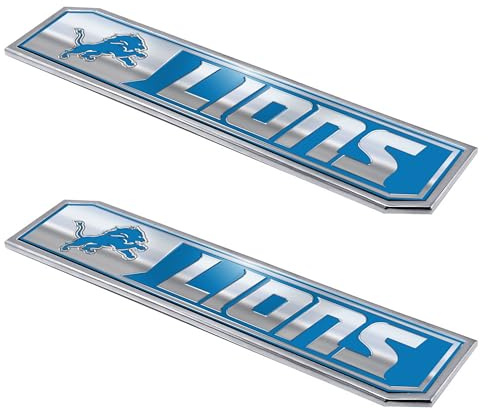 FANMATS NFL - Detroit Lions 2 Piece Heavy Duty Alumnium Truck Emblem Set