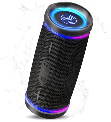 TREBLAB HD77 – Waterproof Bluetooth Speaker, 25W Loud 360° Sound, Deep Bass, IPX7, TWS Pairing, RGB Lights, 20H Battery, Portable Wireless Speaker for Outdoor, Beach, Camping, Party, Travel