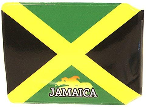 Jamaica Splash Flag Credit Card Bus Pass Wallet Slimline Travel Rail Ticket Holder Cover for Oyster Business Zip ID Card - Bifold - Party Bag Gift School Leaver Uni (1x Wallet)