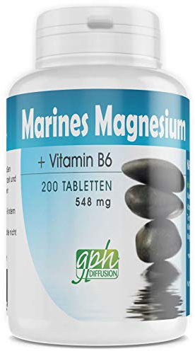 Meere Magnesium + Vitamin B6-548 mg - NERVENSYSTEM, MUSKELFUNKTION - 200 Tabletten | Natürliches Magnesium, hohe Qualität