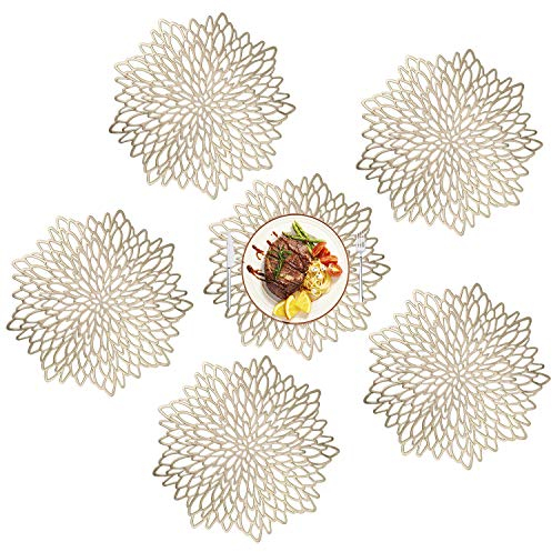 PVC Tovagliette Set di 6 Decorazione per Tavolo da Pranzo da Tavola Lavabili Non-scivolose Resistenti al Calore per Hotels Ristorante Catering