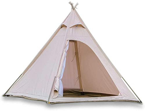 TentHome Outdoor Tipi Indianer Zelt Baumwolle Leinwand Pyramidenzelt für Erwachsene Camping Glamping Zelt für 2–3 Personen
