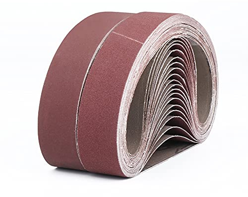 FEIHU Nastri abrasivi in allumina,50 x 686 mm Nastro Abrasivo,40/80/120/180/320,ciascuno 3 nastri in carta vetrata,per levigatrice a nastro,15 pezzi