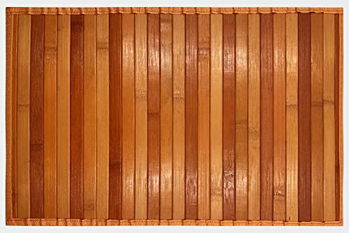 Bambus-Teppich aus Holz, rutschfest, waschbar, 50 x 225 cm, Orange