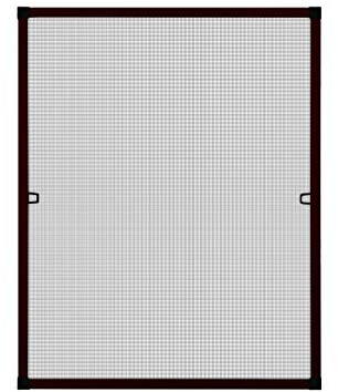 APANA - Fenster Fliegengitter mit Alurahmen & strapazierfähigem Fiberglasgewebe - Insektenschutz Fenster mit umlaufender Bürstendichtung - Fenster Montage ohne Bohren (130 x 150 cm | Braun)