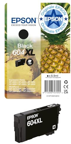 Epson Original 604XL Pineapple Singlepack Tintenpatrone | Schwarz | 1x 8,9 ml | Original Tinte für optimale Ergebnisse
