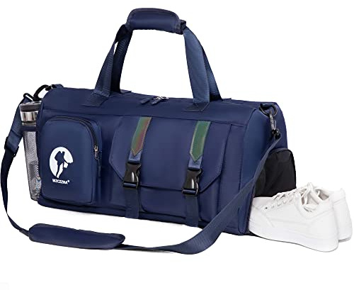 Bolsa de deporte para hombre y mujer – Bolsa de viaje pequeña con compartimento – 47,7 x 24,1 x 22,9 cm, azul, medium, Tendencia