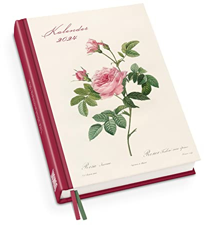 Redoutés Rosen Taschenkalender 2024 - Terminplaner mit Wochenkalendarium - Format 11,3 x 16,3 cm