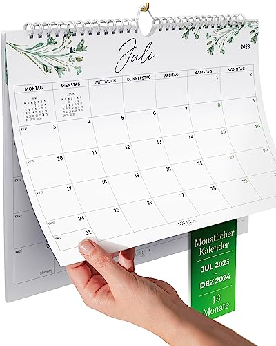Wandkalender 2024 - Kalender 2024 im A4 Querformat - Familienplaner 2024 - Großer Monatskalender 2024 - Familienkalender 2024 mit Jahreskalender Planung - Paarkalender 2024