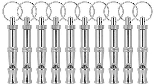 Tyenaza 10 STÜCKE Pet Training Whistle, 5,5 cm Einstellbare Hundepfeife Trainer Schallwellen Edelstahl Pet Training Behavior Control Supplies