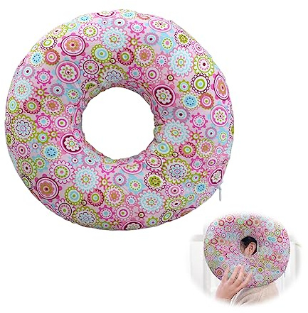 Sporgo Piercing Almohada con Orificio: Donut Almohada para Dormir Lado Piercing Almohada Oreja Relief Pillow Almohada para El Dolor Oído Piercing Dormir Lateral Cojín Donut Contra el Dolor Oído