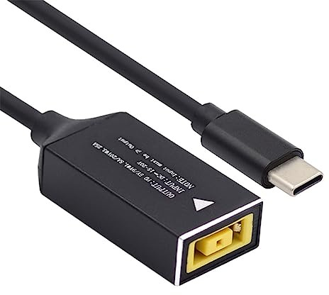 cablecc Cavo di ricarica rettangolare da 11,0 * 4,5 mm con ingresso jack a USB-C Type-C per laptop e telefoni PD9V 15V 20V 65W