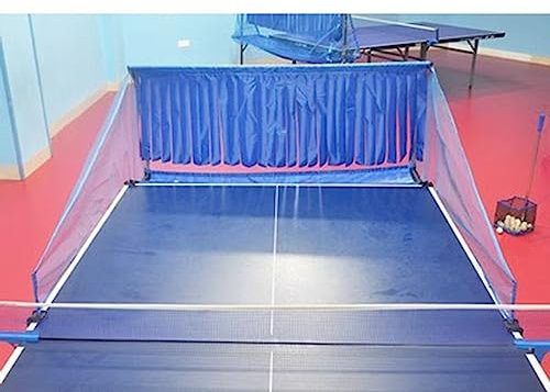 RENLXFI Tischtennis-Ballfangnetz, tragbarer Pingpong-Ball-Recycling-Sammler mit Quasten-Design, für Ping-Pong-Roboter-Aufschlag oder Multi-Ball-Übung