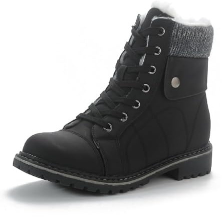 Pogolino Damen Stiefeletten Boots warm gefüttert Schnürstiefeletten Outdoor Winter Stiefel Schuhe DB1