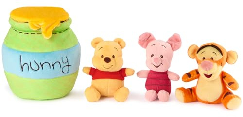 GUND Disney Winnie the Pooh 4-Piece Sensory Plush Toy Playset for Babies