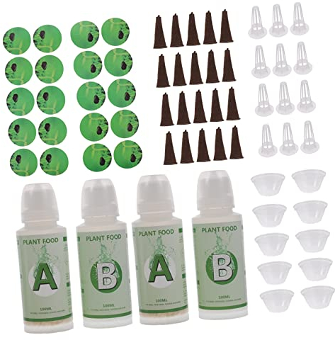 Sosoport Hydroponische Anzuchtsets Mit Transparenten Abdeckungen Soilless Pflanzkörben Anzucht-schwämmen Und Zubehör Für Indoor-Gartenarbeit