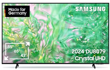 Samsung Crystal UHD 4K DU8079 Fernseher 43 Zoll, Samsung TV mit Dynamic Crystal Color, 4K Upscaling, AirSlim Design, Smart TV, GU43DU8079UXZG, Deutsches Modell [2024]