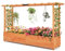 HOMASIS Fioriera da Esterno con 2 Grigliati e Tettuccio, Fioriera con Spalliera da Esterno in Legno, Vasi per Piante da Esterno per Piante Rampicanti da Balcone (Arancione, 200 x 44 x 114 cm)