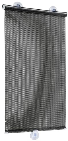 Vintorky Estor Enrollable con Ventosa para Ventanas 49.21X15.74In Cortina Opaca De PVC Negra Parasol Ventosa Ventana FáCil De Instalar para Hogar Y Oficina