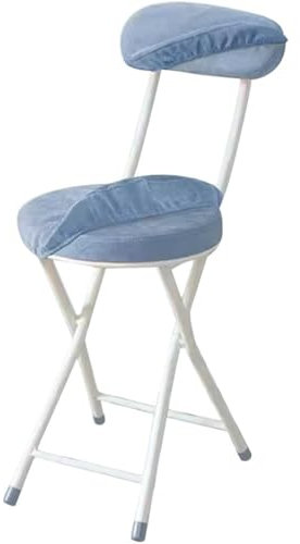 Klappbar Stühle Besucherstuhl Klappbar Klassische Schlichte Runde Form Klappstühle, Küche Tragbar Essstühle, Abnehmbares Und Waschbares Design, Tragfähigkeit 100 Kg(Blau)