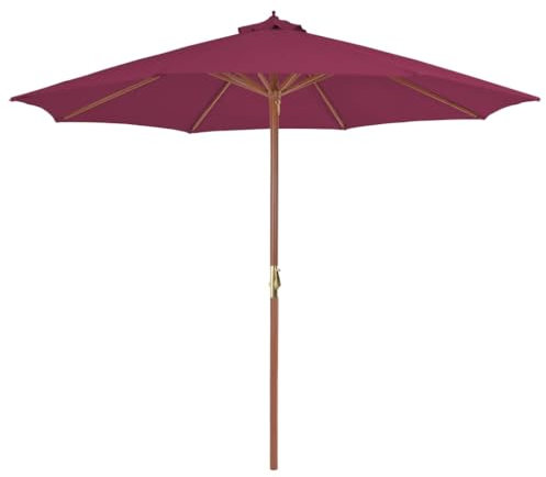 FSJIELW Home & Garden-Garden Sonnenschirm mit Holzstab 300 cm bordeaux rot - Möbel Wahl