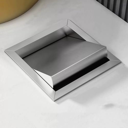 OWOHYG Cubo de basura empotrable de acero inoxidable, contenedores para residuos de cocina, cubo de basura empotrable para mueble de cocina, cubo de basura con puerta de equilibrio, cesta P
