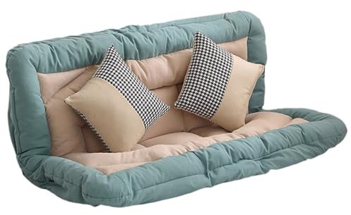 Lazy Sofa Bed Bodenstuhl mit 2 Kissen, 5-Fach verstellbares Liegesofa mit technischem Stoff, muss zum Spielen und Gaming Nicht an Einer Wand verwendet Werden (braun, 90 x 130 cm)