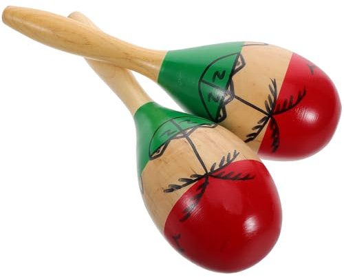 ibasenice 2 Stück Kinder Holz Maracas Rassel Musikspielzeug Montessori Orff Instrument für Musikalische Früherziehung