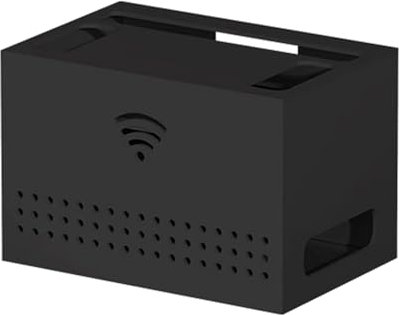 Caja Ocultar Router WiFi Material Acrílico Textura Espejo Fácil de Desmontar y Montar Router Rack Caja WiFi Caja Almacenamiento Enrutador para Decoración(Black)