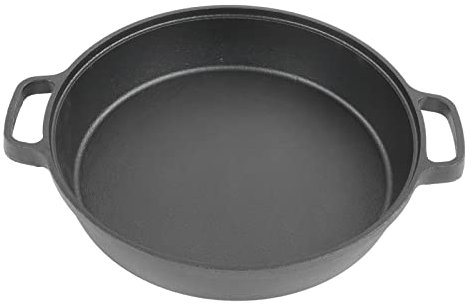 Pentola in ghisa baxnore, vaso di stufato di grande capacità, pentola in ghisa leggera, maniglia a doppio anello, comoda pentola per forno a presa per zuppa stufato