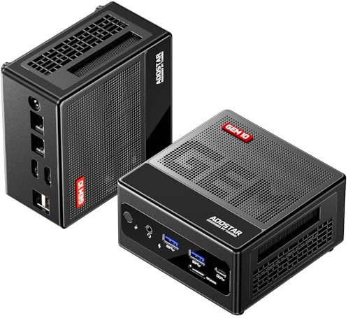 AOOSTAR GEM10 7840HS Mini PC, Schwarz Ryzen 7 7840HS(bis zu 5,1 GHz) Mini Desktop Computer 16GB LPDDR5 RAM 512GB SSD M.2 2280 PCIE4.0, Mini Gaming PC OCULINK/USB4/4K HDMI2.1/BT5.2/WiFi6/2x2,5G RJ45