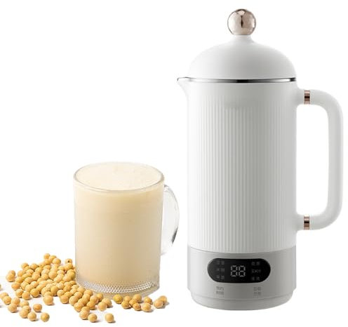 Automatic Soy Milk Maker - 17oz Soybean Machine for Homemade Almond, Oat, and Plant-Based Non-Dairy Beverages with Delay Start, Keep Warm, and Self-Clean Function