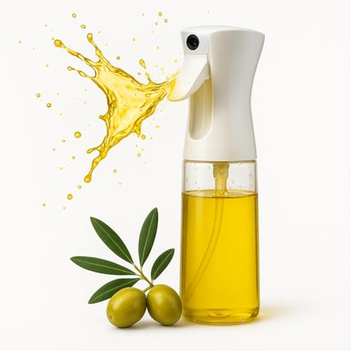 CHEFZOCO Pulverizador Aceite Spray, Rociador de Aceite, Atomizador de Aceite, Spray de Aceite, Dispensador de Aceite en Spray, Pulverizador de Cocina, Libre de BPA, Plástico, 200 Ml