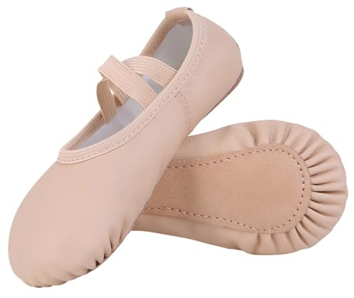 Acfoda Zapatillas de Danza PU-Cuero Zapatos de Ballet Niña Mujer 22-43 EU | Suela Completa,Calzado Bailarinas,Gimnasia Ritmica,Yoga Prada