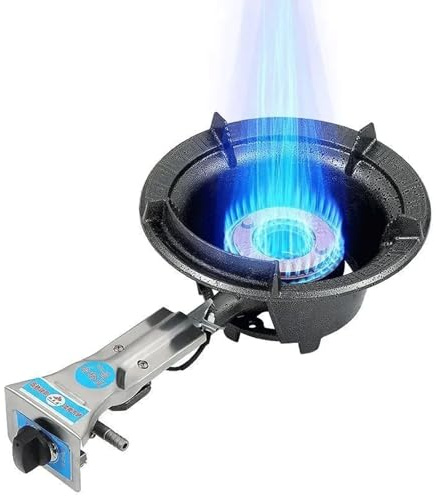 1 Burner Commercial Gas Stove,25 KW Table Stove For LPG,Knob And With Automatic Flame Protection For Restaurant Food Stall Outdoor Camping(Silver,32cm)