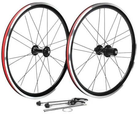 20 Zoll 406 BMX Faltrad Radsatz 100/130mm Schnellspanner Vorder- Und Hinterrad, Felgenbremse, Doppelwandfelge, 8 9 10 Und 11-Gang-Kassette, 20 * 1,35/1,5/1,75/2,0 Reifen