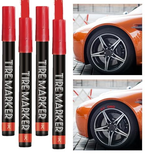 GkgWuxf Rotulador Para Neumáticos - 4 Piezas Secado Rápido Marcado Neumáticos Manualidades | Marcadores Permanentes De Colores Impermeables A Base De | Para Vidrio Tela Cerámica Metal Piedra