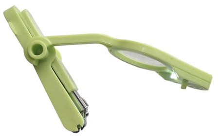 Abaodam Cortaúñas Cuidado de Uñas Infantiles para Bebés Herramienta Segura Luz y Lupa de Metal y Plástico en Color Verde