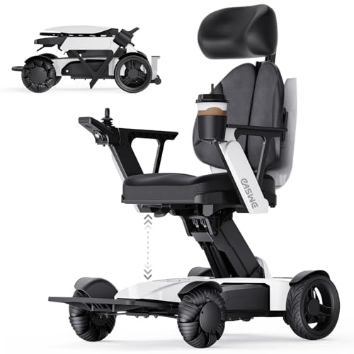 Easwe intelligenter Elektrorollstuhl für Erwachsene, höhenverstellbar 40–60 cm, mit Memory-Schaum-Sitz und Rückenlehne, 400W bürstenlose Motoren, faltbar (L10-PRO-DE-W)