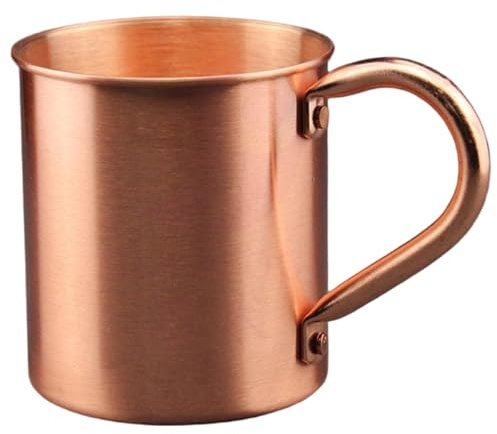 DOITOOL Mug en cuivre pur 450 ml - Tasse à café de camping avec anse - Verre vintage pour cuisine extérieure et voyages - Gobelet rustique pour un usage quotidien