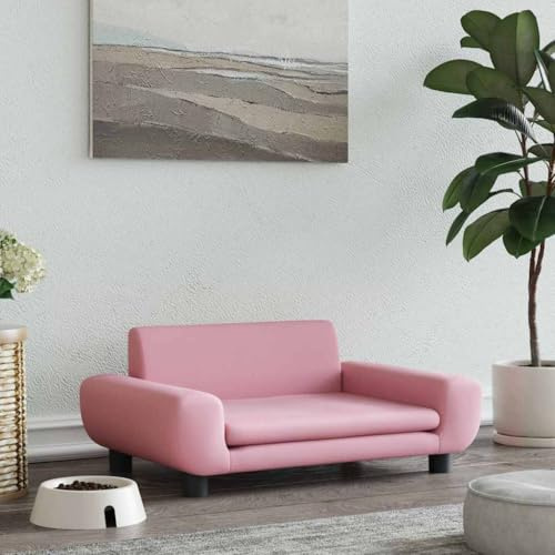 Frdhee Hundekissen Grosse Hunde,Hundebett Rosa 70x45x33 cm Samt,Hundesofa für Große, Mittelgroße Hunde