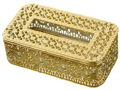 ALCXAZS Boîte à mouchoirs en papier alliant style et robustesse grâce à sa structure en fer. Convient Pour tous les espaces, or, UN