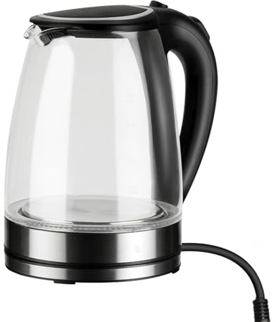 Bollitura rapida, bollitore elettrico, acciaio inossidabile 304, bollitura rapida, spegnimento automatico, protezione contro l'ebollizione, bollitore per caffè, 2 minuti, 2000 W Trasparente, 1,8