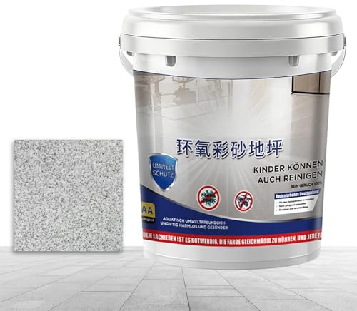 Pittura per Calcestruzzo - Asciugatura rapida, rivestimento autolivellante ad alto gloss - Vernice Epossidica con Sabbia per Calcestruzzo | per Interni Esterni Doccia Garage Casa Edificio Dormitorio