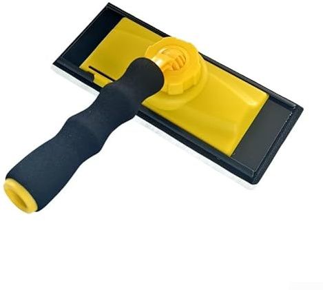 Eawfgtuw Rotating Brush with 360-Degree Handle and Threaded Connection for Extension Pole, Soft For EVA Grip, Long-Lasting Nylon Bristles for Wall Painting, Yellow Red, 23x18cm(Yellow)