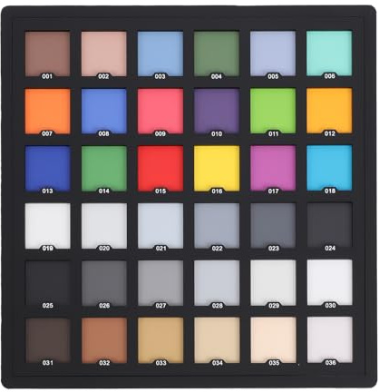 Tosuny Camera Colour Correction Card, 8.3 X 8.3 White Balance and Color Calibration Charts, Color Reference Target, 36 Patch Chart for White Balance and Grading